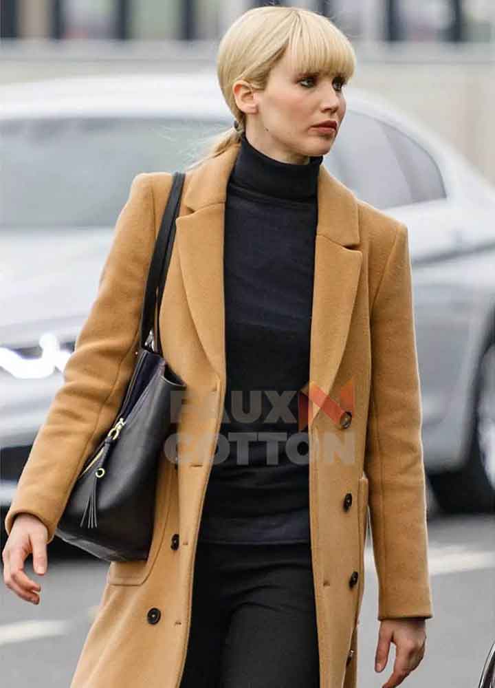 Red Sparrow Jennifer Lawrence Brown Coat